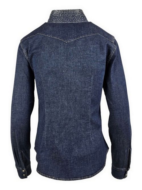 camicia donna in denim con borchie Camicetta Snob | 545P-31426225